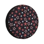 Spare Tire Cover, Red Star Wheel Cover Tire Covers For Trailers Car Truck Camper Universal Tire Covering Fits Diameter14"-17"
