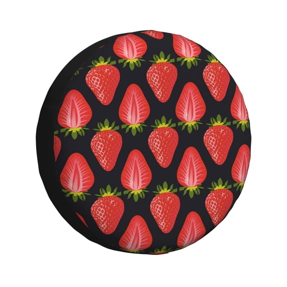 Spare Tire Cover, Red Strawberries Print Wheel Cover Tire Covers For Trailers Car Truck Camper Universal Tire Covering Fits Diameter14"-17"