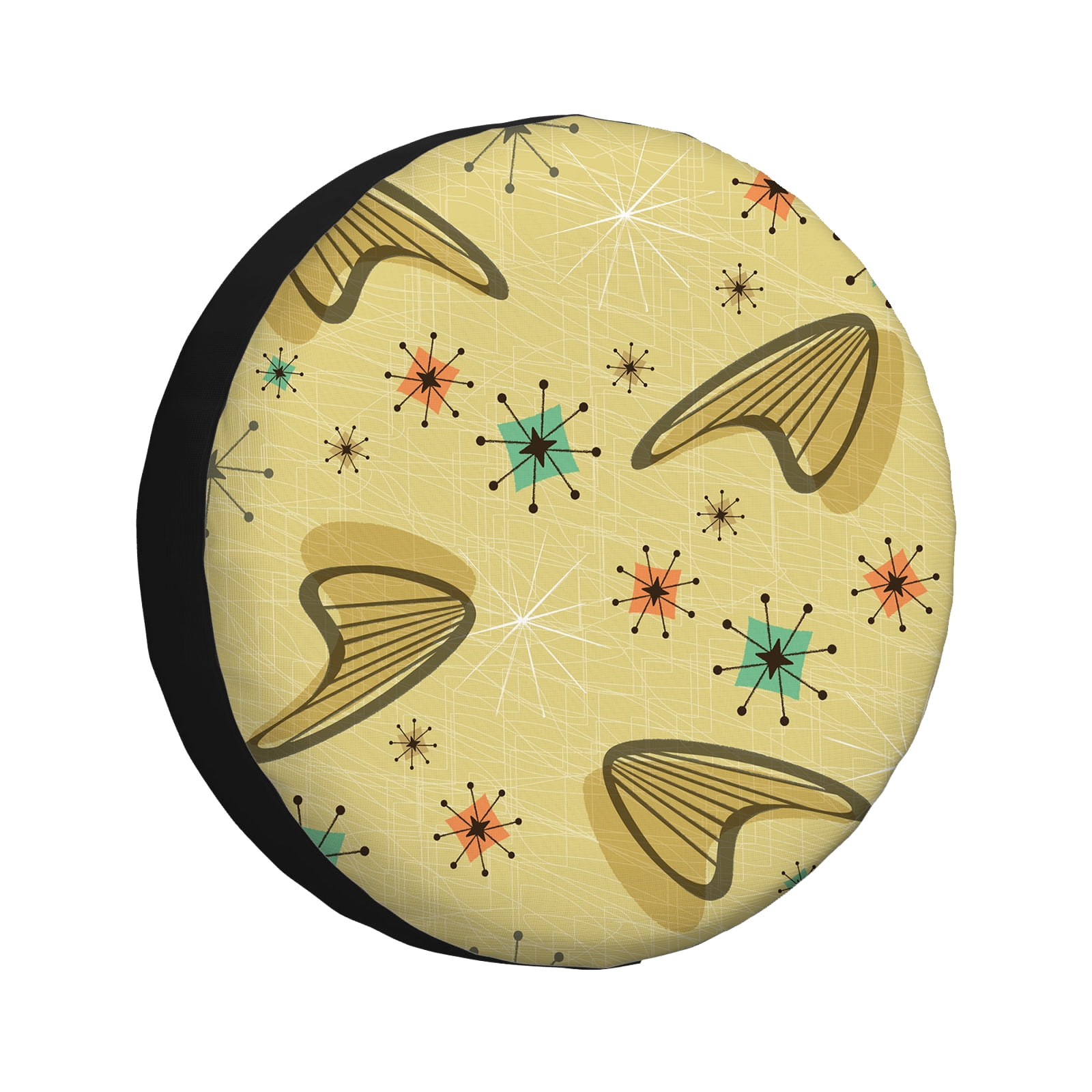 Spare Tire Cover Retro Mid Century Modern Atomic Age Weatherproof Wheel