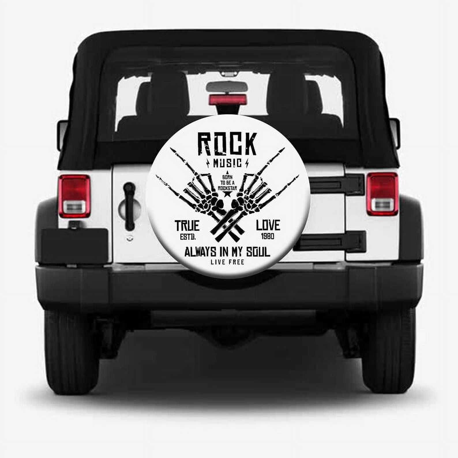 Photo inspiration: Picture Idea: Spare Tire Cover Rock Skull Hand Tire Cover Custom Tire