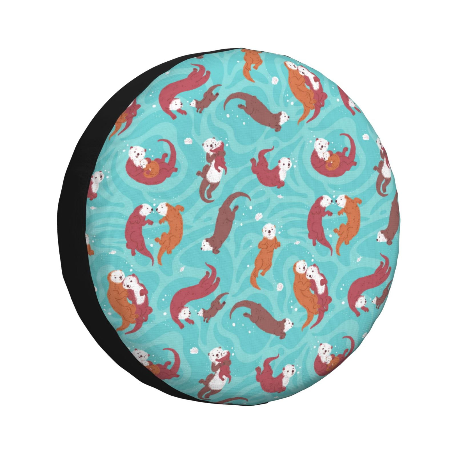 Spare Tire Cover, Sea Otters Family In Blue Water Tire Covers for