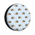 thumbnail image 1 of Spare Tire Cover, Sleeping Cute French Bulldog Wheel Cover Tire Covers For Trailers Car Truck Camper Universal Tire Covering Fits Diameter14"-17", 1 of 4