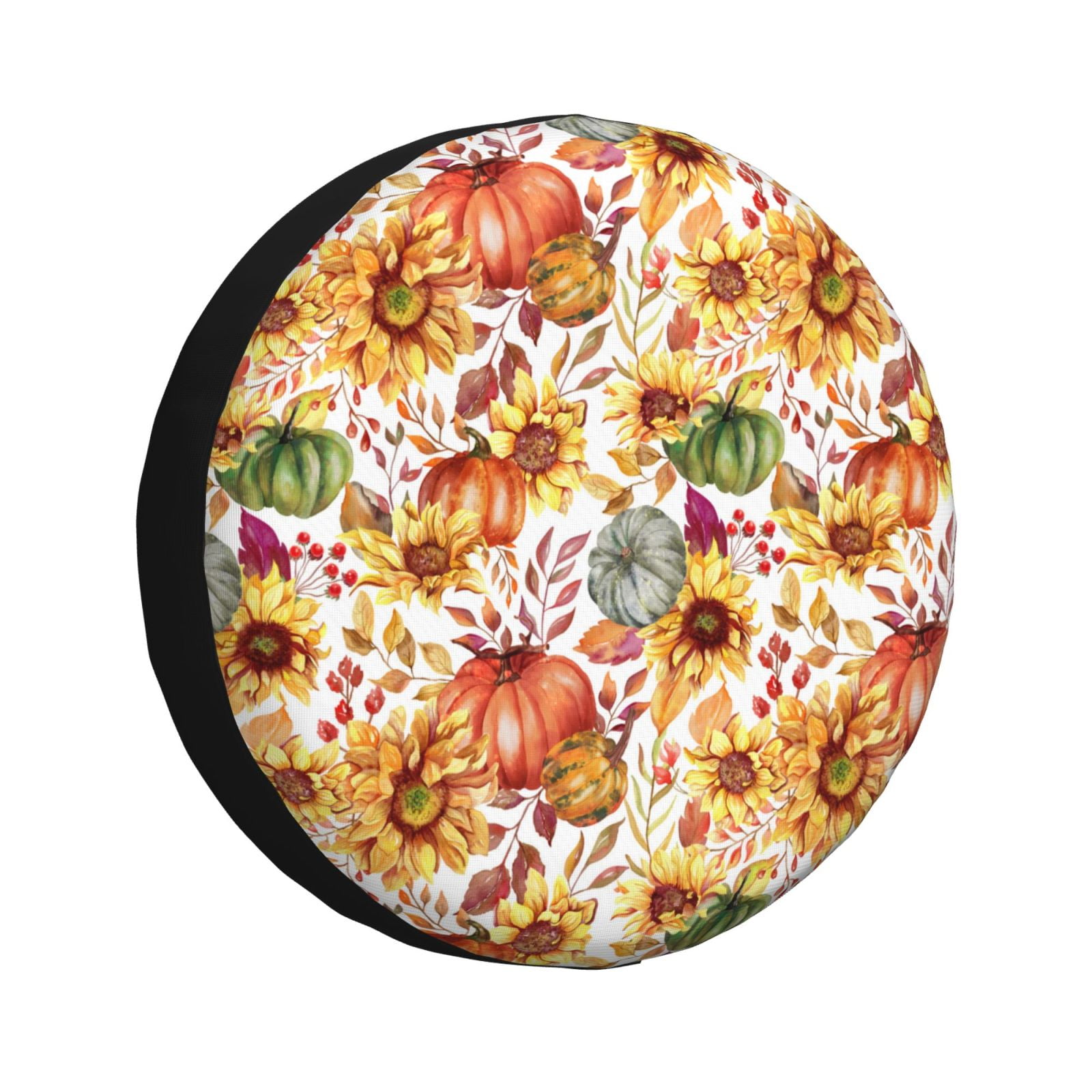 Spare Tire Cover, Sunflowers Pumpkins And Autumn Leaves Wheel Cover