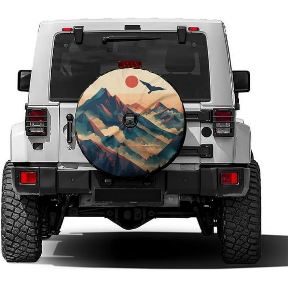 Spare Tire Cover, Universal Wheel Tire Cover Waterproof Dust-Proof Tire Protectors for Jeep Trailer Rv Van SUV Truck Camper and Many Vehicle