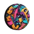 thumbnail image 1 of Spare Tire Cover, Vibrant Graffiti Urban Art Wheel Cover Tire Covers for Trailers Car Truck Camper Universal Tire Covering Fits Diameter 16 inch, 1 of 7
