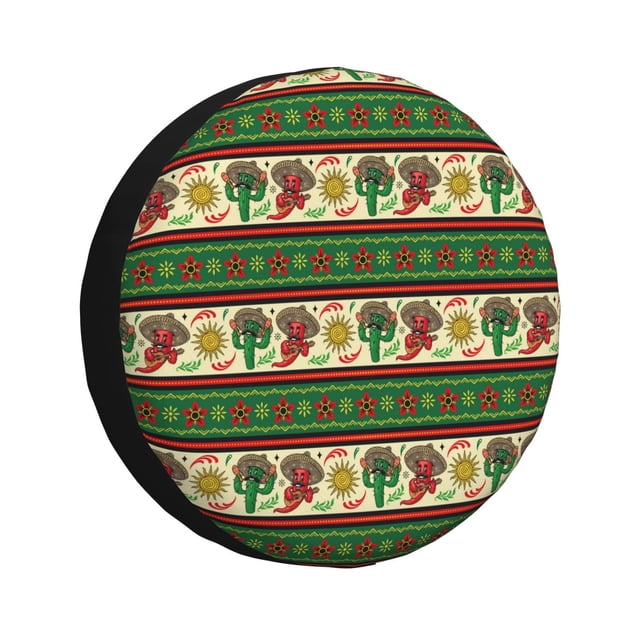Spare Tire Cover Vintage Mexican Waterproof Sun Protection Universal Tire Covers for Trailers
