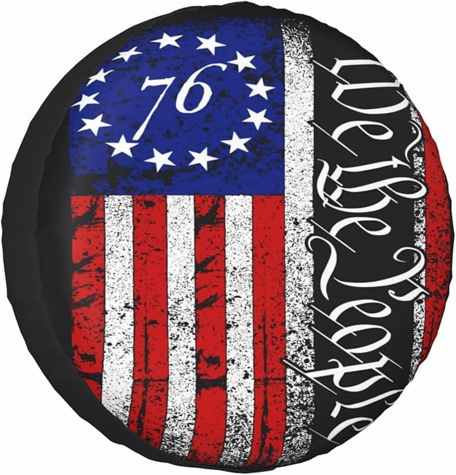 American Flag Spare Tire Cover For RV Trailer 16inch Waterproof Wheel Covers Weatherproof Sun Protection Tire Protector Universal Fit For Truck SUV Campe