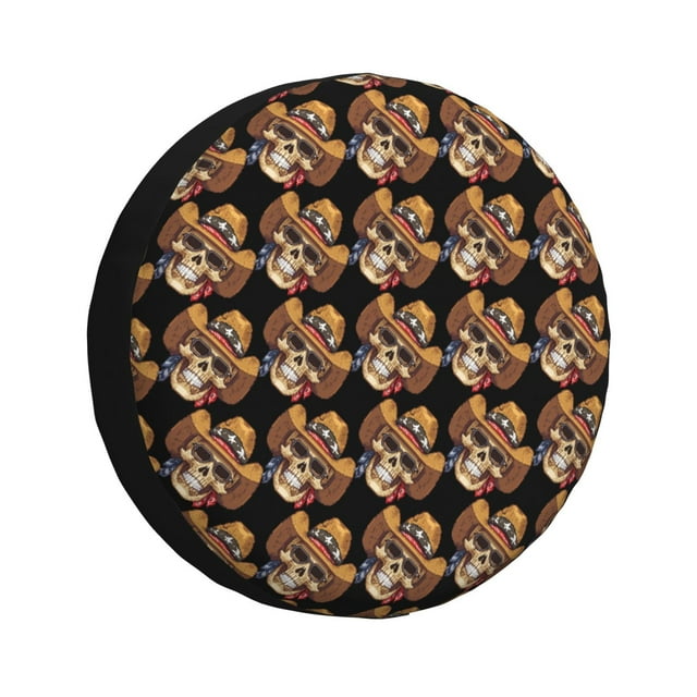 Spare Tire Cover Wild West Cowboy Skull Universal Fit for RV Car