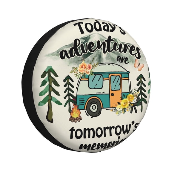 Spare Tire Cover for RV Camper Adventure, Weatherproof Universal Wheel Cover for RV Travel Trailer Camper Truck 15inch