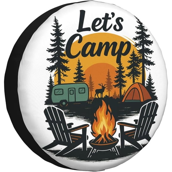 Spare Tire Cover for RV Trailer, Waterproof Vehicle Wheel Cover Protection for Travel Camper Truck Cars Decor