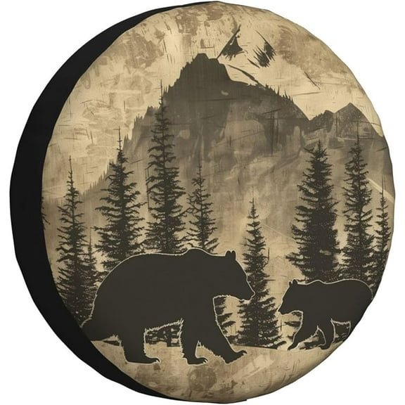 Spare Tire Cover for RV Trailer, Waterproof Vehicle Wheel Cover Protection for Travel Camper Truck Cars Decor