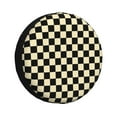 thumbnail image 1 of Spare Tire Cover, khaki black checkered Wheel Cover Tire Covers for Trailers Car Truck Camper Universal Tire Covering Fits Diameter 17 inch, 1 of 7