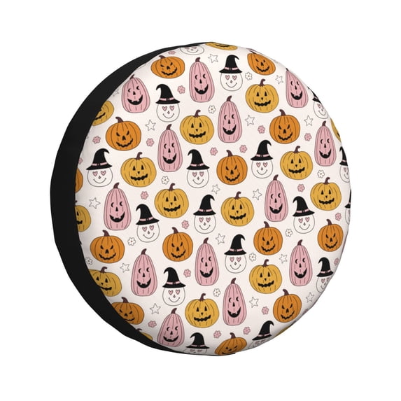 Spare Tire Cover, pumpkin halloween hat Wheel Cover Tire Covers for Trailers Car Truck Camper Universal Tire Covering Fits Diameter 16 inch