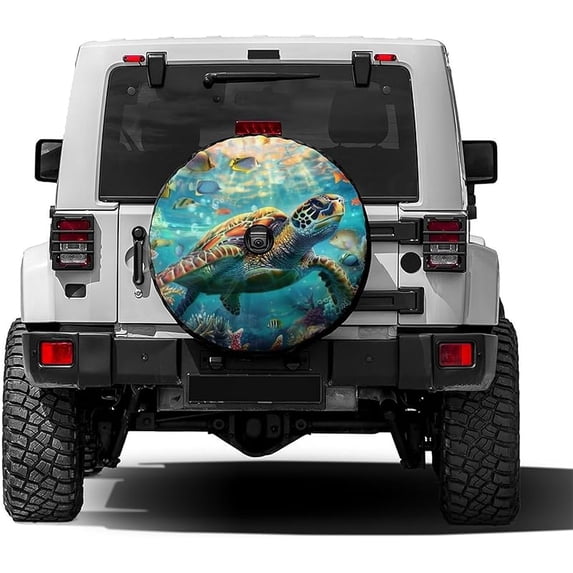 Spare Tire Cover with Backup Camera Hole, Universal Wheel Tire Cover Tire Protectors for Trailer RV Van SUV Truck Camper and Many Vehicle