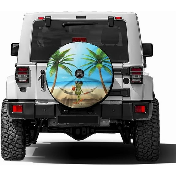 Spare Tire Cover with Backup Camera Hole, Universal Wheel Tire Cover Tire Protectors for Trailer RV Van SUV Truck Camper and Many Vehicle