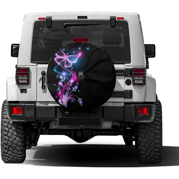 Spare Tire Cover with Backup Camera Hole, Universal Wheel Tire Cover Tire Protectors for Trailer RV Van SUV Truck Camper and Many Vehicle