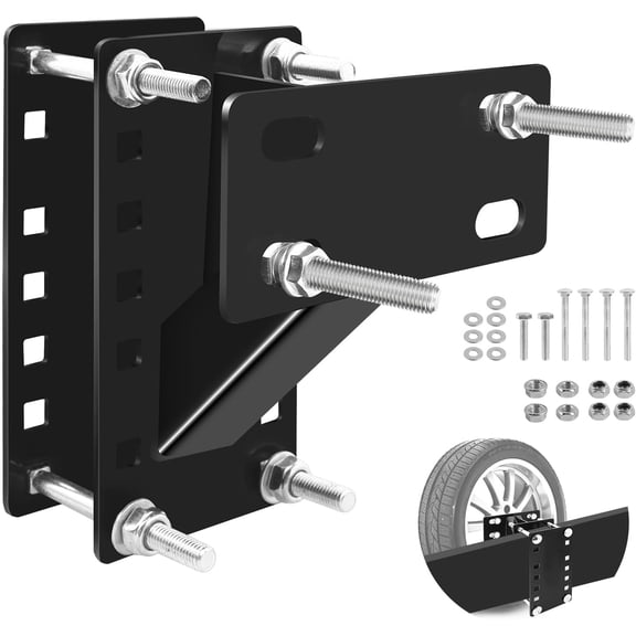 Spare Tire Mount, Universal Spare Tire Carrier Holder for Utility Trailer Boat, Fits 4 & 5 & 6 Lugs Trailer Wheels On 4", 4.5'', 4.75'', 5'' and 5.5'' Bolt Patterns (Black)