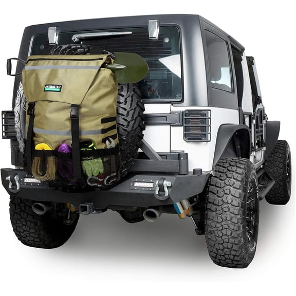 Spare Tire Trash Bag, Offroad Storage Bags Heavy Duty Truck Tailgate Bag Fits up to 40" Tire, Large Recovery Gear Firewood Camping Cargo for Jeep SUV Car