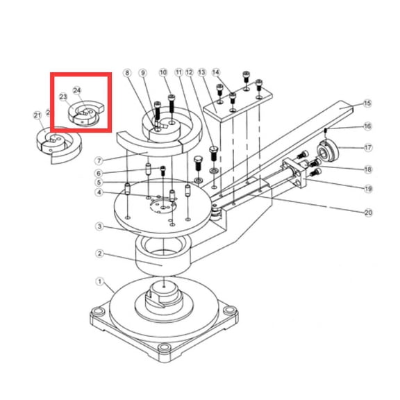 Spare parts for SBG-30, Cast-Iron Steel Frame Scroll Bender with 3 Toolings
