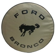 SpareCover ABC Series Ford Bronco Logo on 32" 35 MIL TAN Vinyl Tire Cover Made in USA