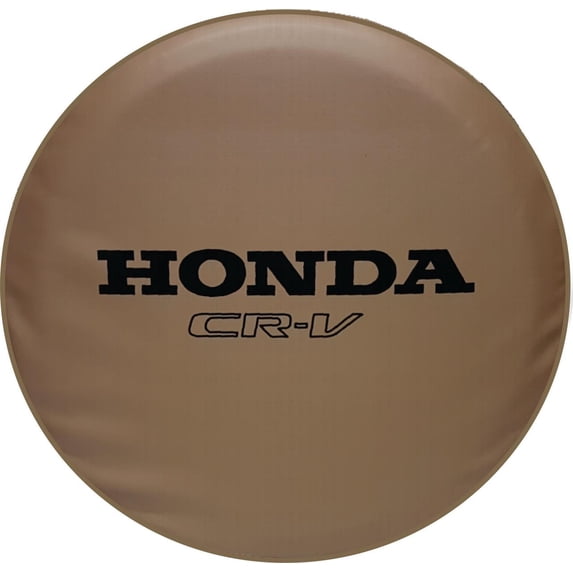 SpareCover - ABC Series Honda CRV Logo Black on 27" TAN 35 mil Automotive Vinyl Tire Cover W/TanTrim - Made in USA only