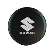 SpareCover - ABC Series Suzuki Silver Logo on 27" Tuxedo Black 35 mil Vinyl Tire Cover - Made in USA only