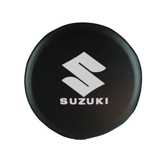 SpareCover - ABC Series Suzuki Silver Logo on 27" Tuxedo Black 35 mil Vinyl Tire Cover - Made in USA only