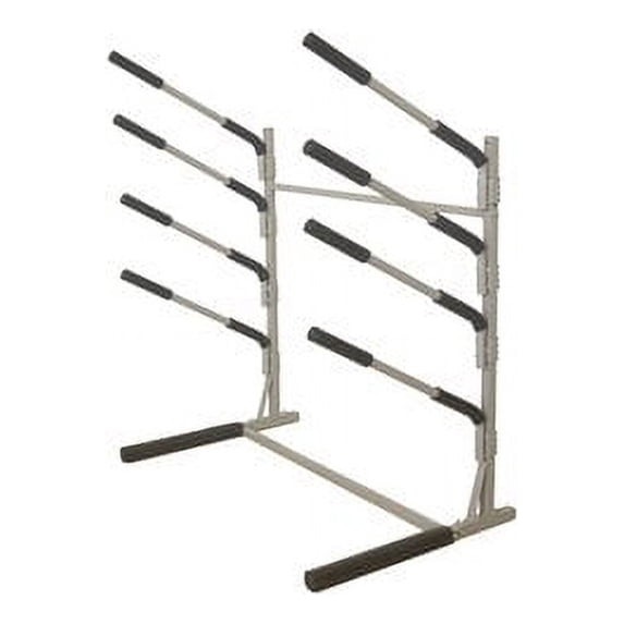 Sparehand Freestanding Rack Storage for 4 Sups Or Surfboards, tools-Free Assembly, Pebble Silver Finish