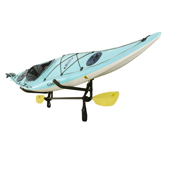 Sparehand Single Kayak/SUP Foldable Wall-Mount Storage Rack with Paddle Holder and Safety Strap
