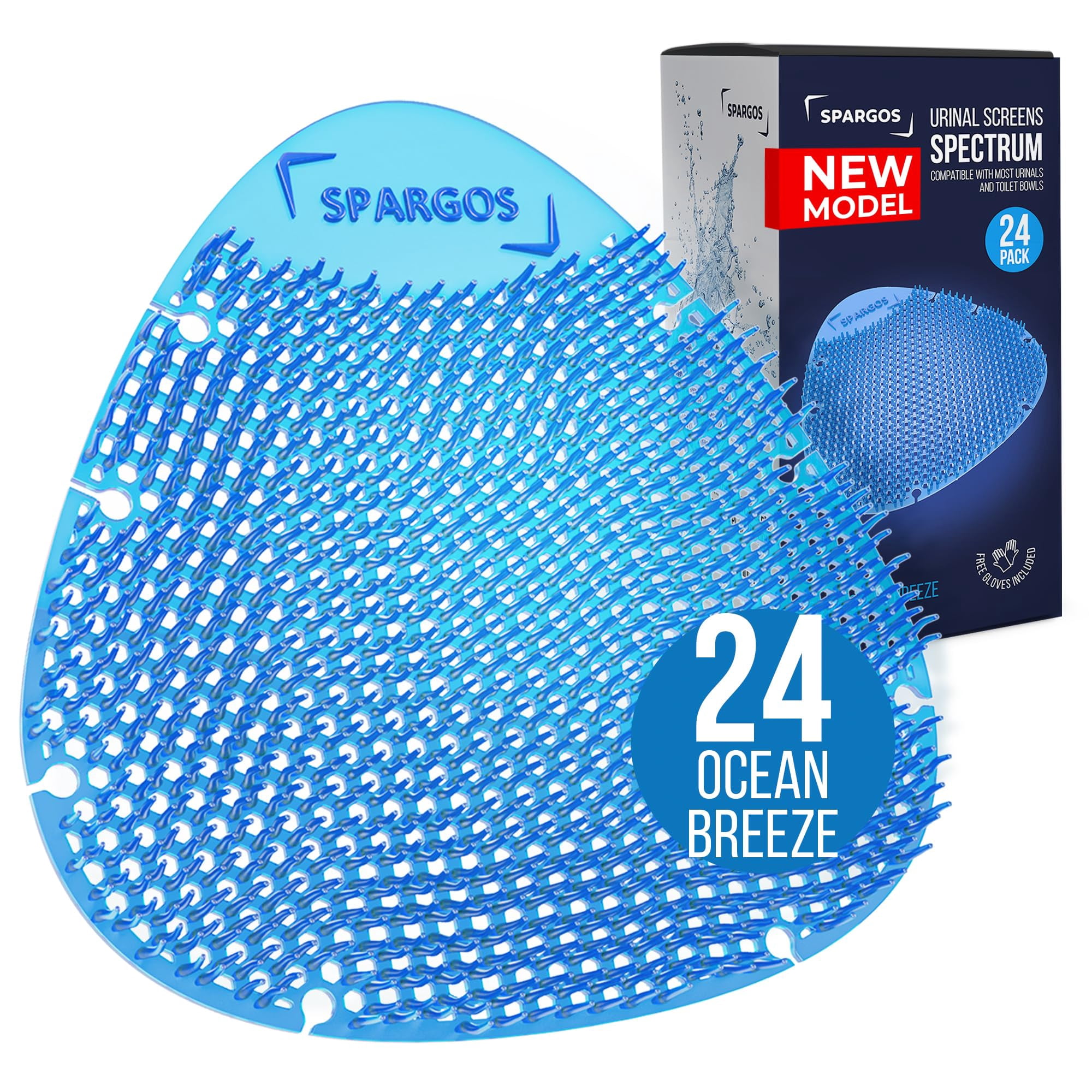 Spargos Anti-Splash 3D Wave Blue Urinal Deodorizer, Ocean Breeze Scent ...