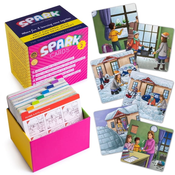 The Spark Innovations Sequence Cards, Storytelling Cards, Printed Flash Cards, Elementary School, Languages, 6 Count