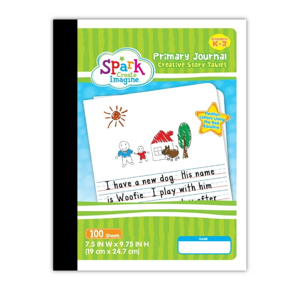 Spark Create Imagine 100 Sheets Primary Journal, 9.75 x 7.5, Half Page Rule, New