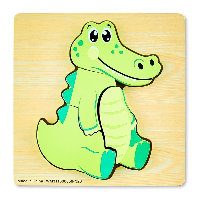 Spark Create Imagine 4-Piece Wooden Crocodile Mini Puzzle