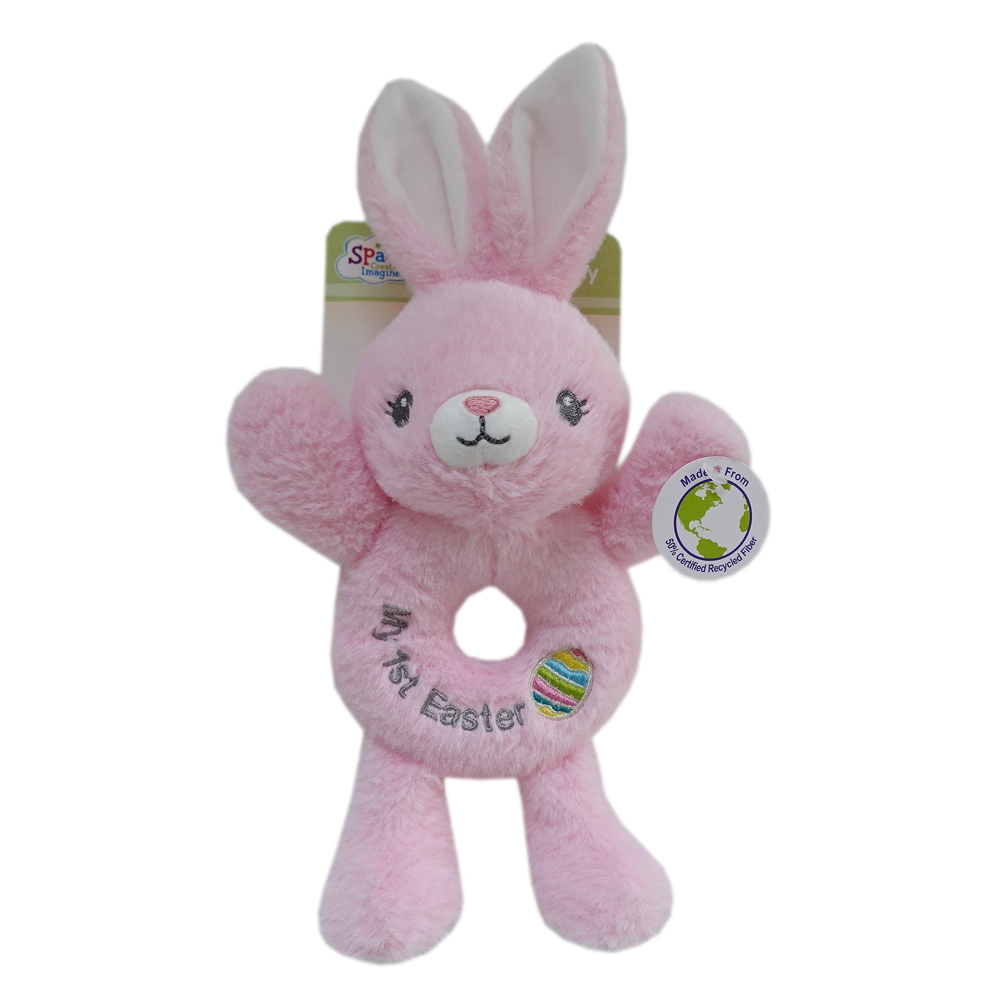 Spark Create Imagine 9.5" Bunny Rattle Plush, Pink