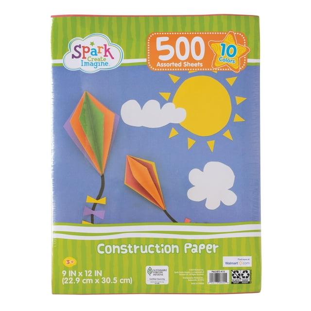 Spark Create Imagine 9x12 in Construction Paper, Heavyweight, 10 Colors