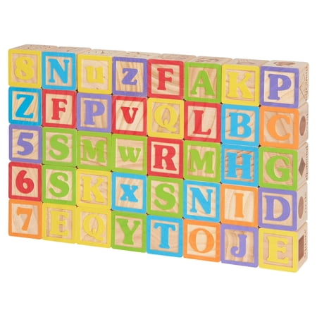 Spark Create Imagine ABC Wooden Blocks, 40 Pieces, Baby and Toddler Toys for Ages 18 months and older