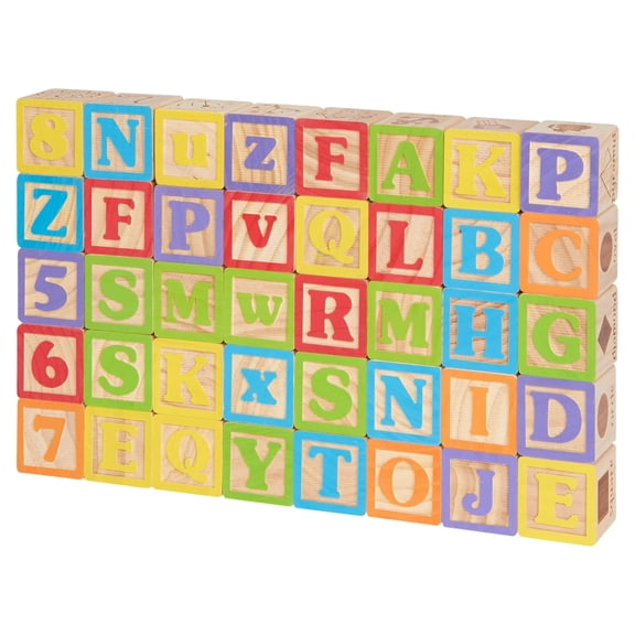 Spark Create Imagine ABC Wooden Blocks, 40 Pieces, Baby and Toddler Toys for Ages 18 months and older