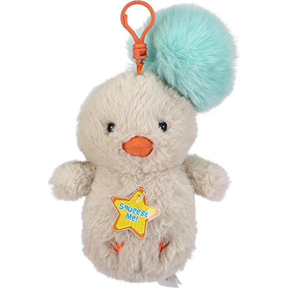 Spark Create Imagine Plush Chick Keychain with Soft Beige Design for Kids, 4-Inch