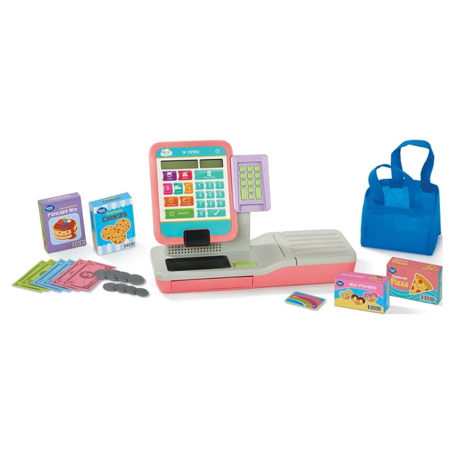 Spark Create Imagine Check Out Station Play Cash Register with Play Money, 21 Pieces