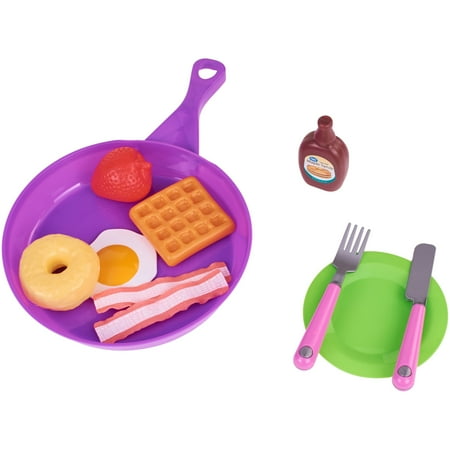 Spark. Create. Imagine. Cooking Pan with Breakfast Waffle Play Food Toy Set, 11 Pieces