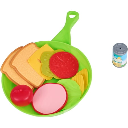 Spark. Create. Imagine. Cooking Pan with Sandwich Play Food Toy Set, 13 Pieces