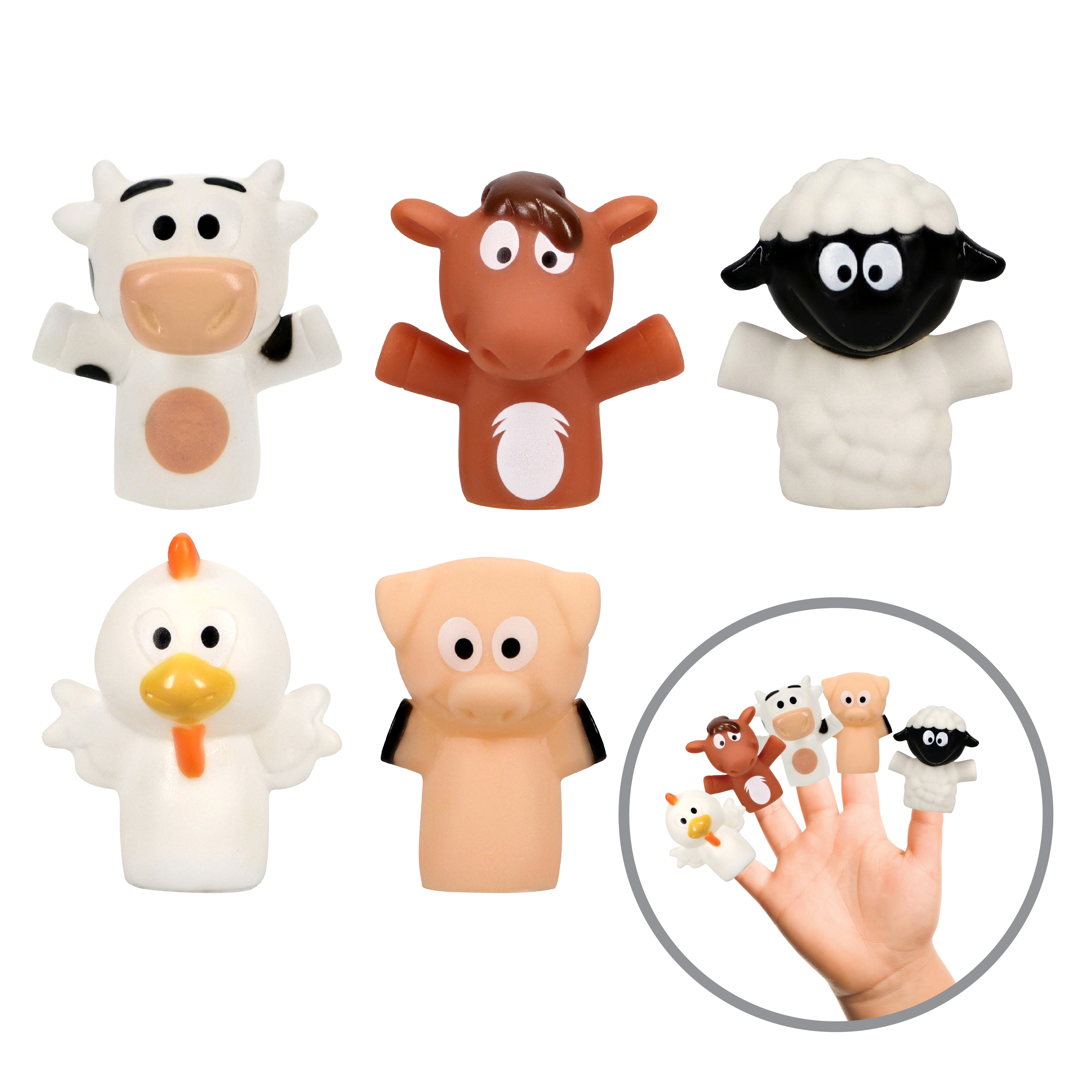 Spark Create Imagine Farm Animal Finger Puppets, 5 Piece Set - image 1 of 6