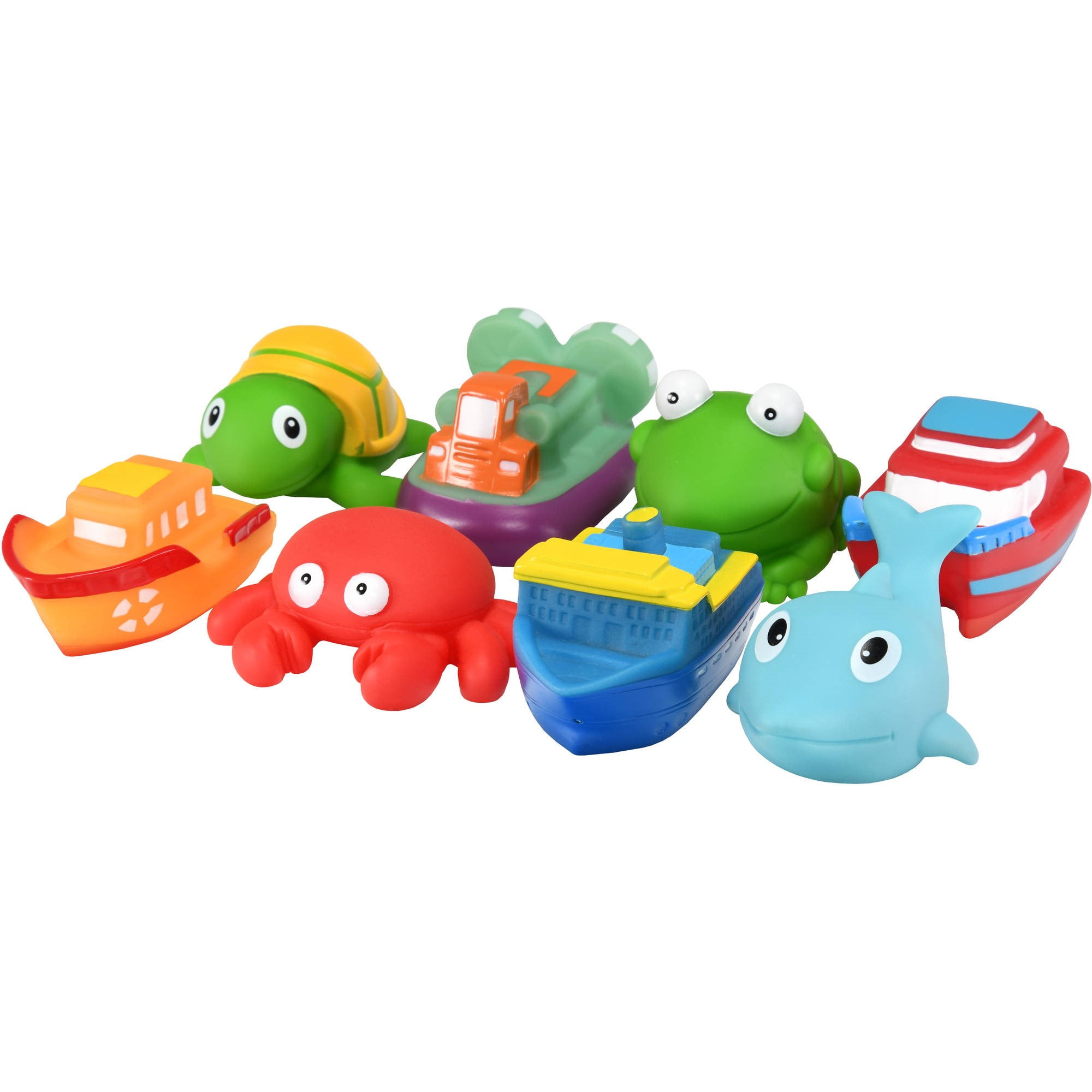Silicone Bath Toys, Mold Free Bathtub Toys with 4 Squeezable Animals and 3  Shark Boats , Eco-Friendly Bath Toys for Babies and Toddlers 6 Months+