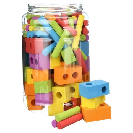Spark Create Imagine Foam Peg Building Blocks, 100 Pieces, Baby and Toddler Toys