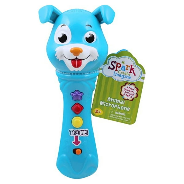 Spark Create Imagine, Interactive Learning Microphone Toy, 3 Modes, Unisex, Blue, 3 Years up