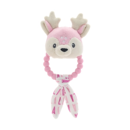 Spark.Create.Imagine. Pink Reindeer Holiday Plush Rattle