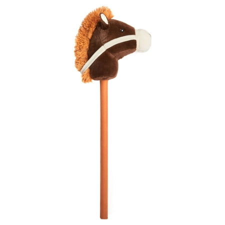 Spark Create Imagine Plush Riding Stick, Dark Brown Horse for 3 Years and Up