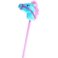 thumbnail image 1 of Spark. Create. Imagine Plush Stick Horse, Blue and Pink, 30", 1 of 4