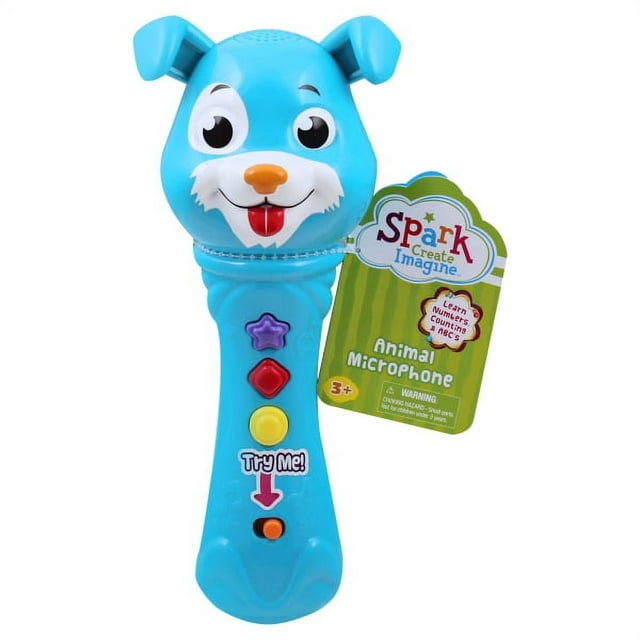 Spark Create Imagine Sing Along Dog Microphone for Kids, Cognitive Development, Ages 3 and Up, Blue