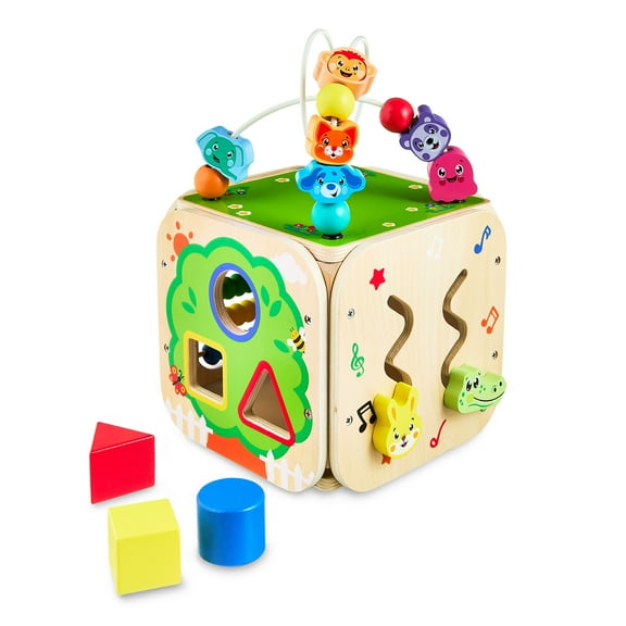 Spark Create Imagine Wooden Block Sorting Activity Cube, Baby and Toddler Toys, Age Group Is 12m+